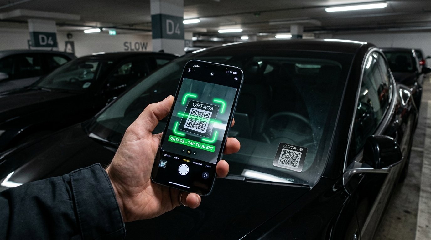 Smartphone scanning QR decal